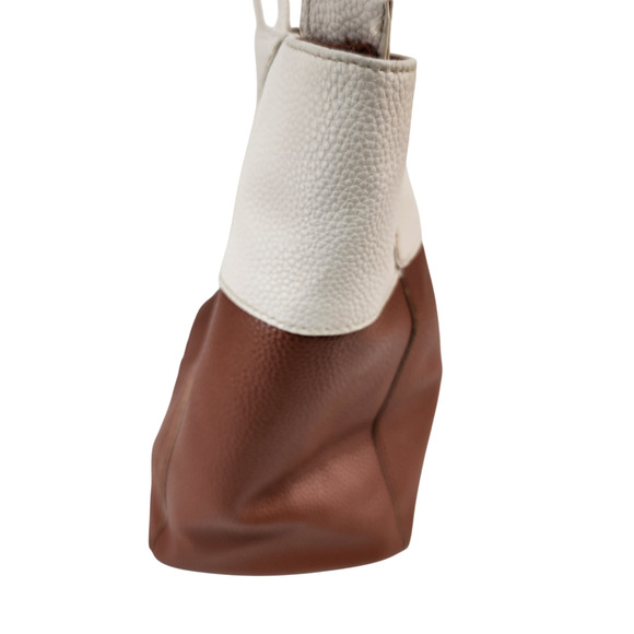 Stone Mountain Leather Purse 11x11x4 Nutmeg Brown White Pebbled Shoulder Bag - Picture 7 of 16